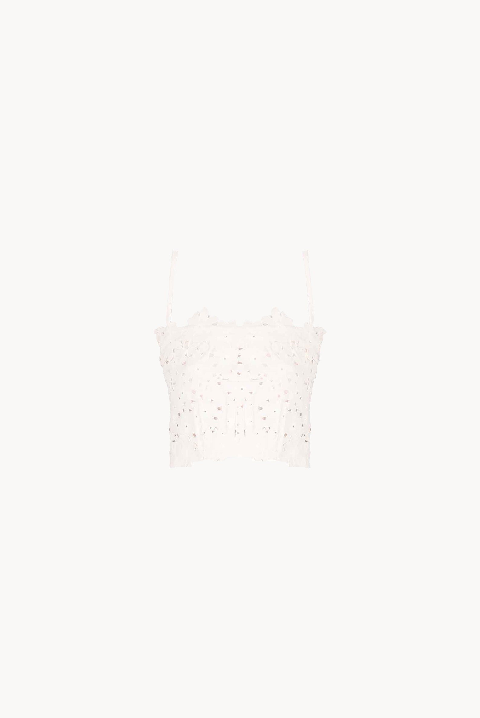 Top con Spalline Sottili in Pizzo Floreale