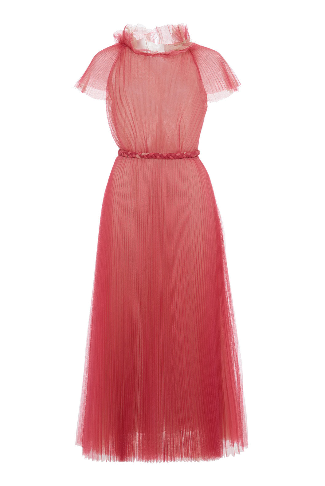 Abito midi in tulle plissettato