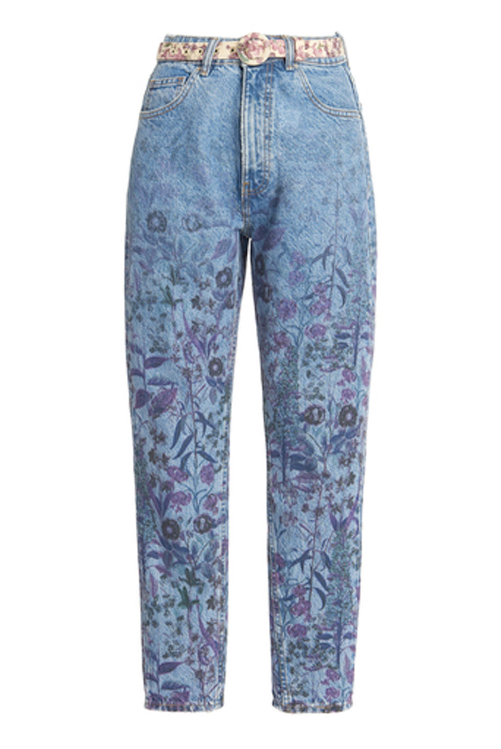 Jeans con stampa floreale