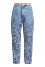 Jeans con stampa floreale