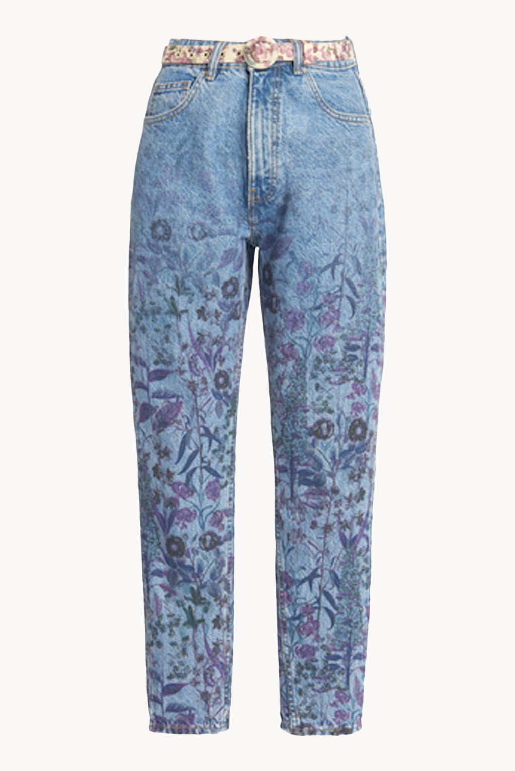 Jeans con stampa floreale