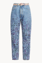 Jeans con stampa floreale
