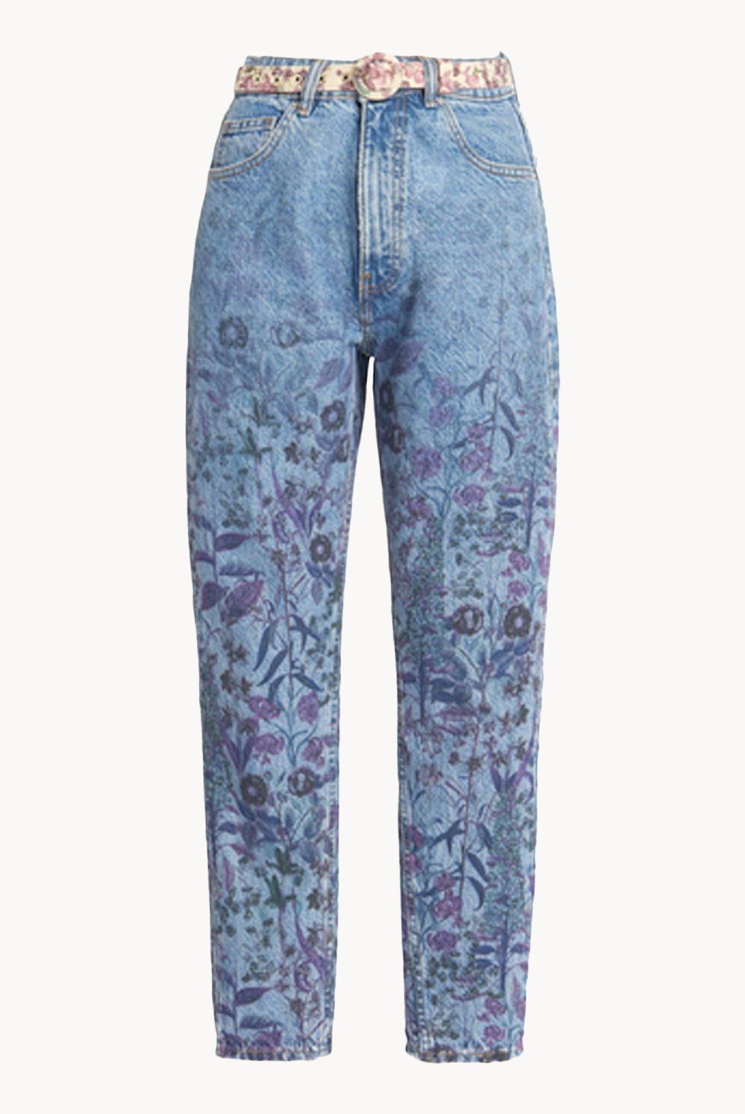 Jeans con stampa floreale