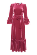 Abito midi in velluto elasticizzato