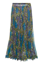 Gonna plissettata in chiffon di seta stampato