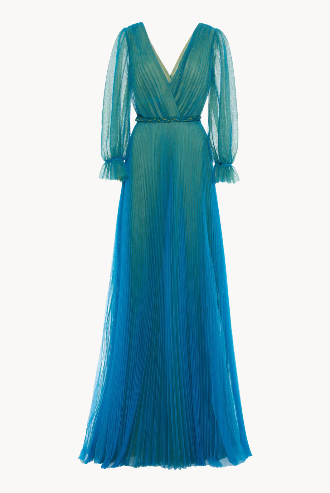 Abito maxi in tulle plissettato