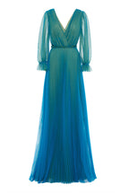 Abito maxi in tulle plissettato
