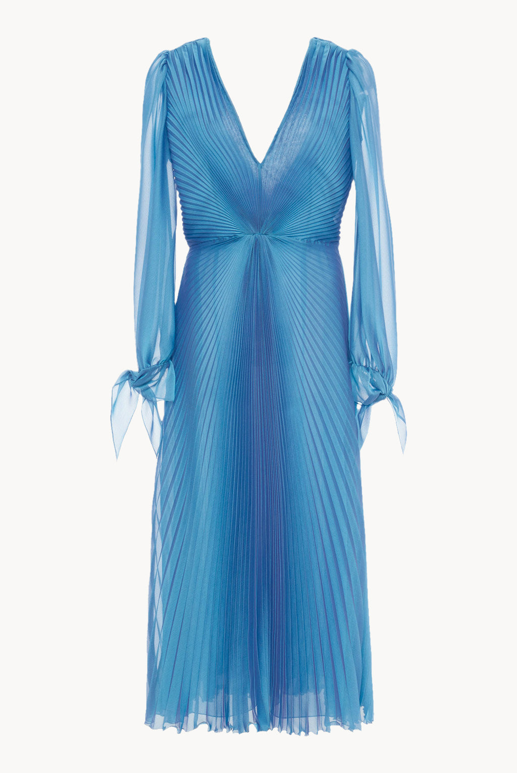 Abito midi plissettato in chiffon iridescente