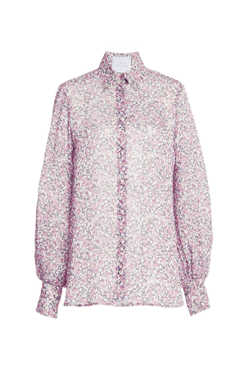 Blusa in georgette con stampa di piccoli fiori
