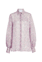 Blusa in georgette con stampa di piccoli fiori