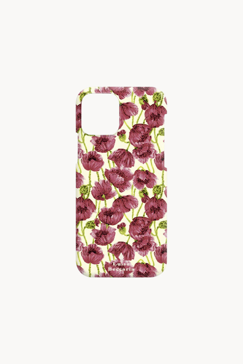 Cover opaca per iPhone con micro papaveri stampati