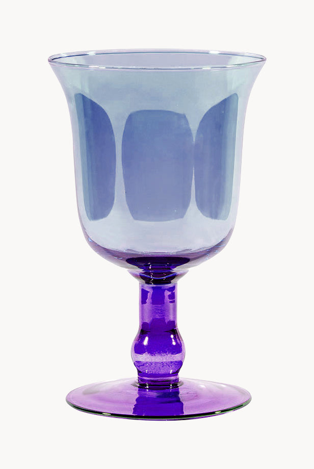 Vaso per candela grande sfumatura viola a blu