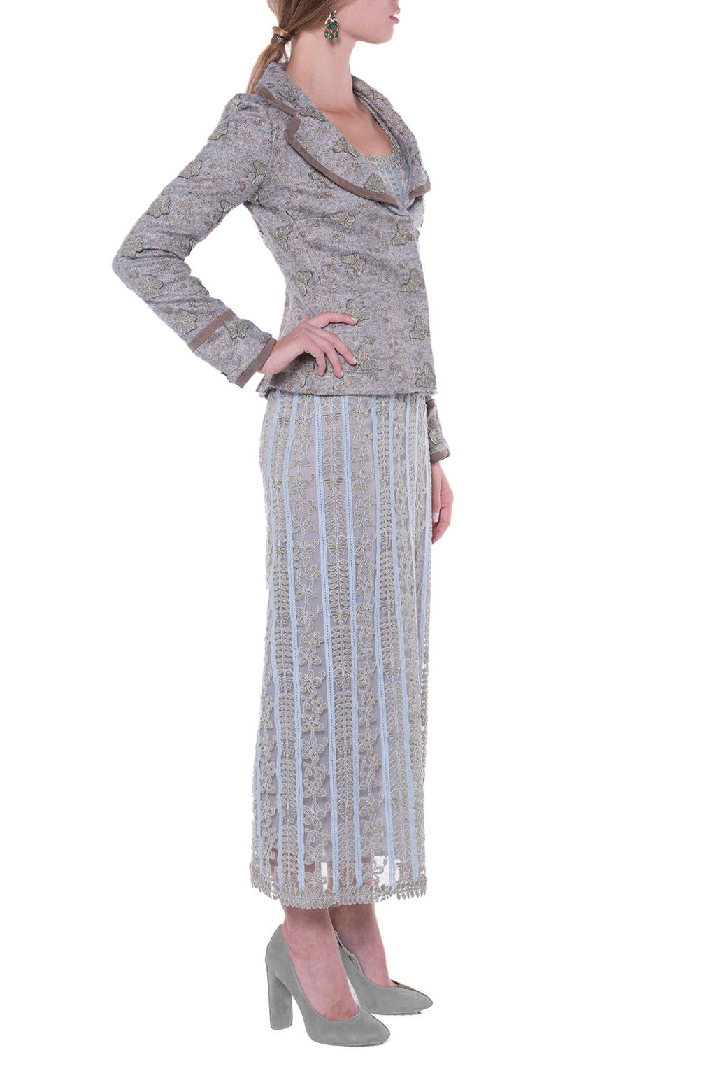 Butterfly Jacquard Fitted Jacket