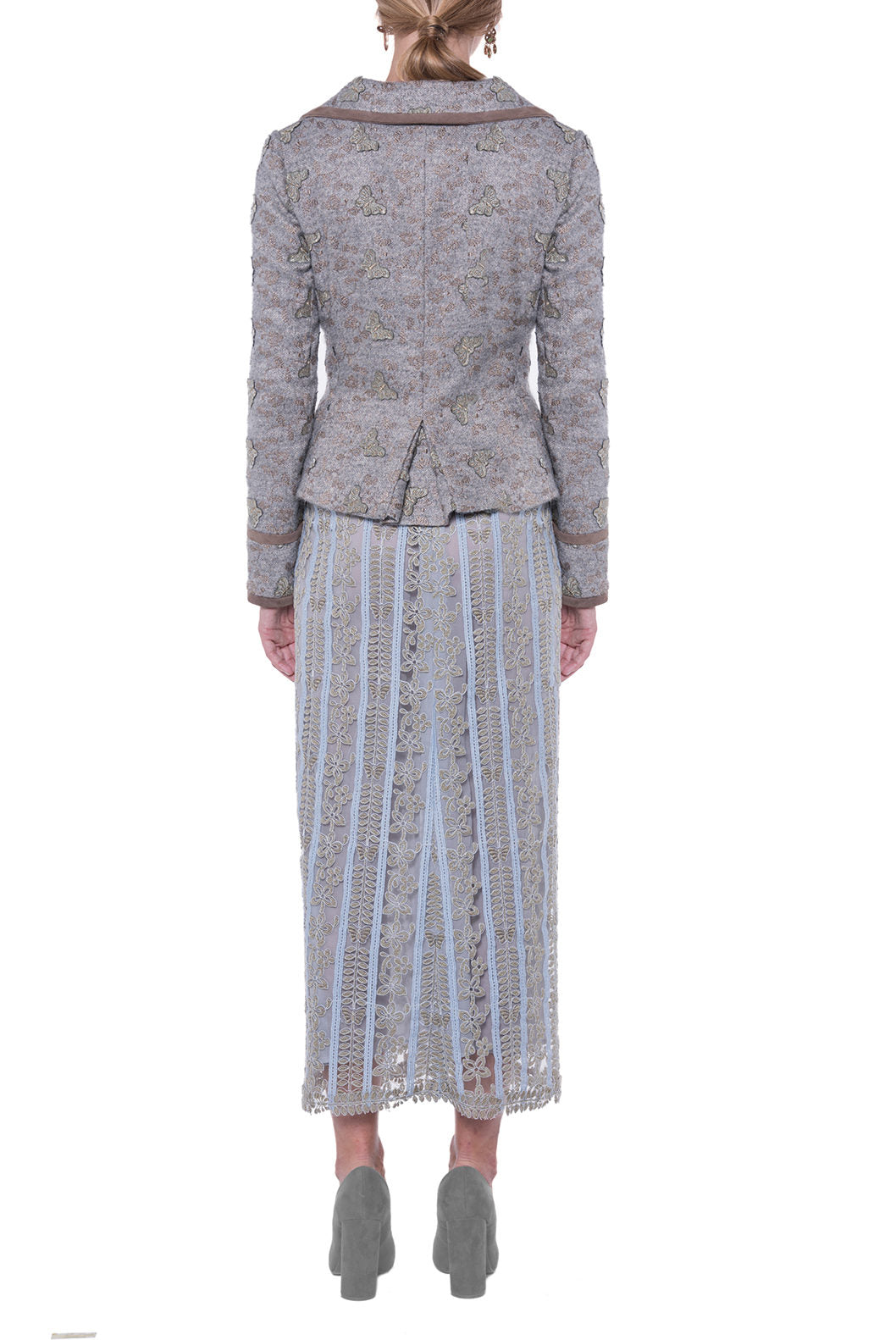 Butterfly Jacquard Fitted Jacket