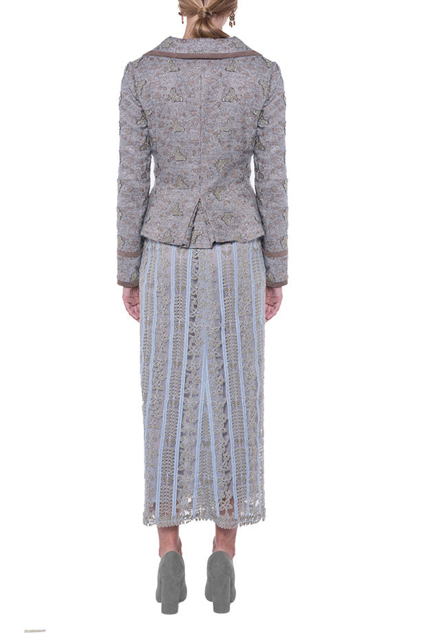 Butterfly Jacquard Fitted Jacket