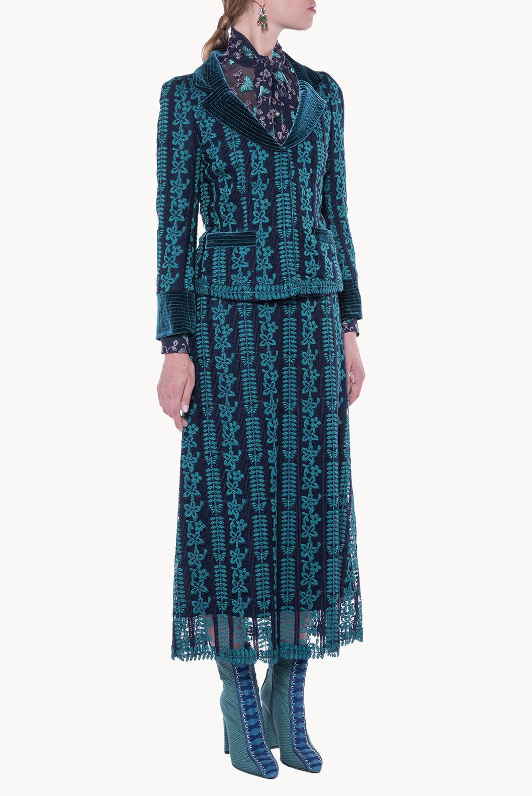 Giacca aderente in macramè