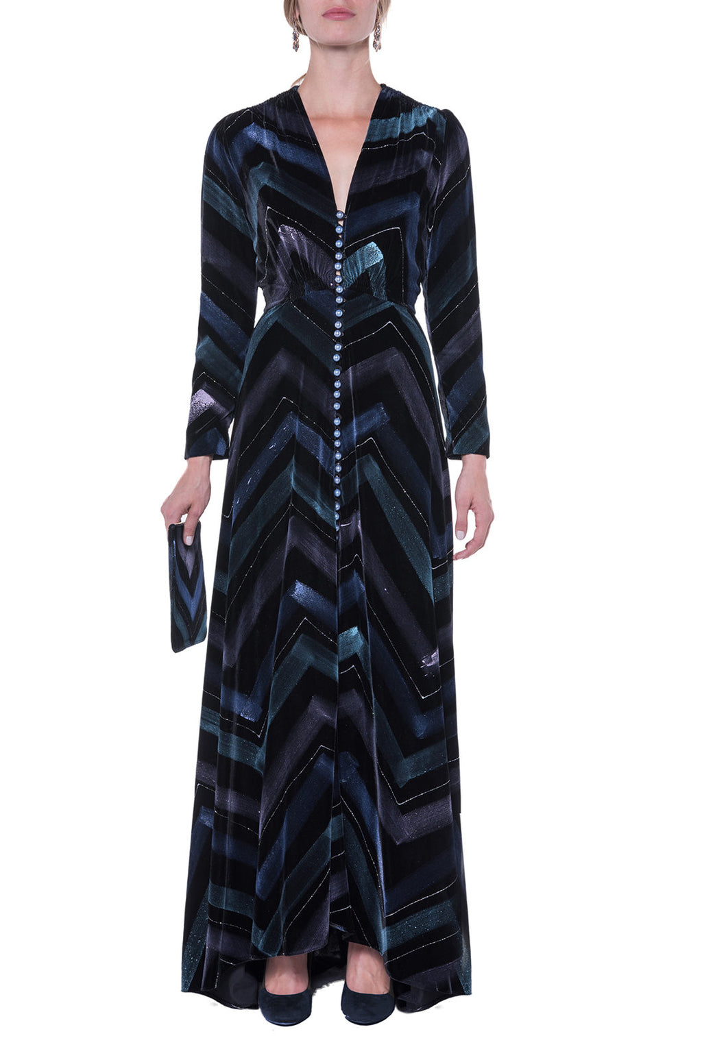 Velvet Chevron Bottoncino