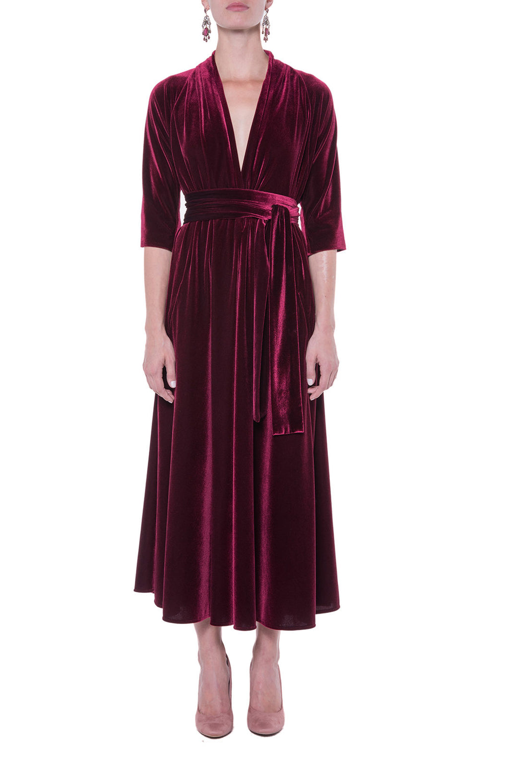 Luisa Wrap Velvet Dress