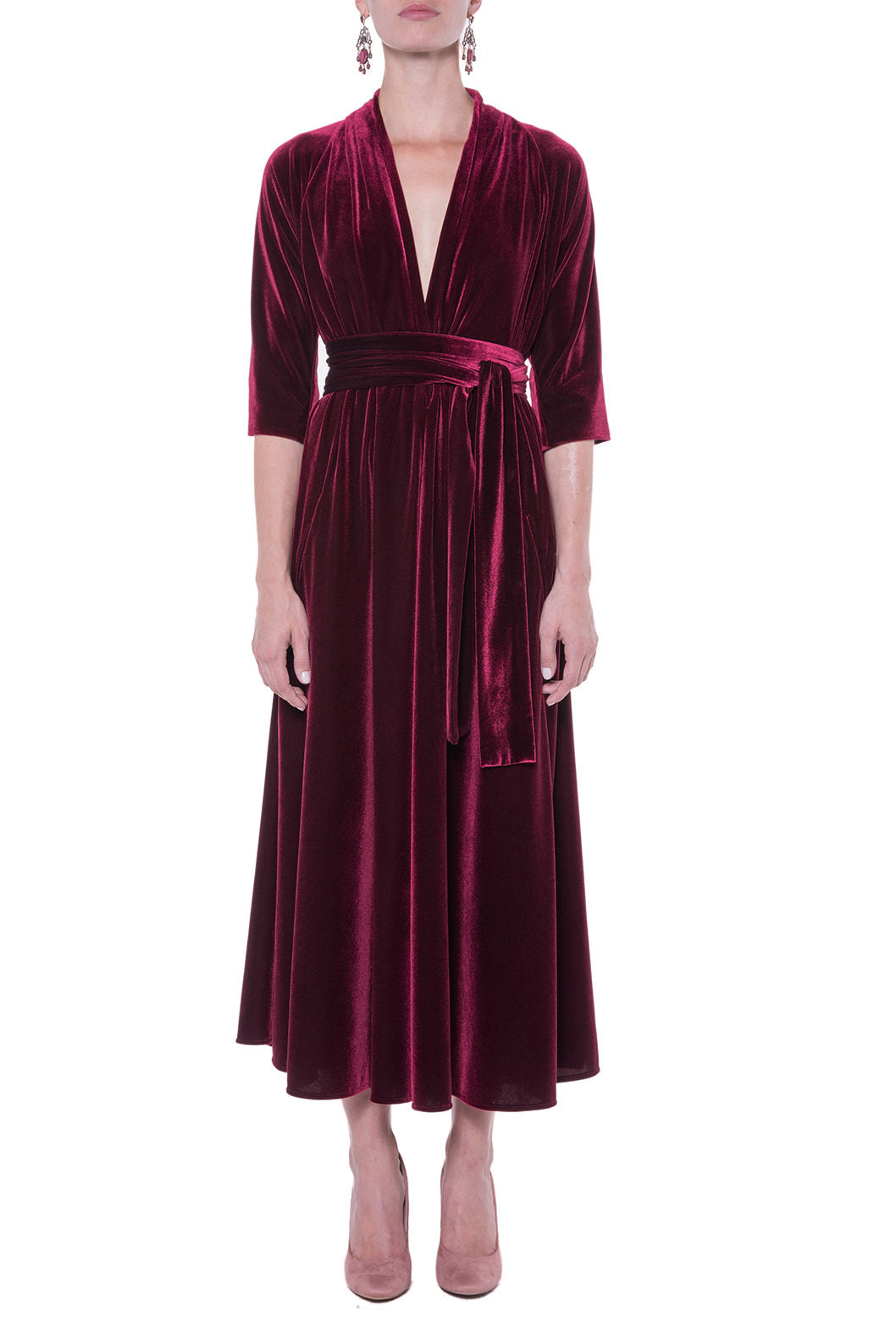 Luisa Wrap Velvet Dress