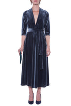 Luisa Wrap Black Velvet Dress