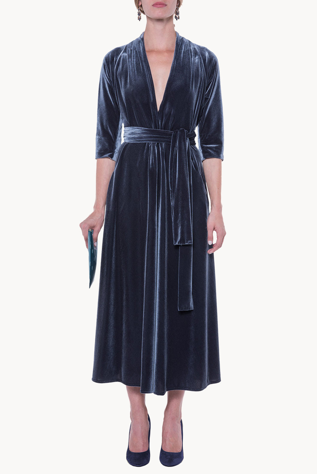 Luisa Wrap Velvet Dress