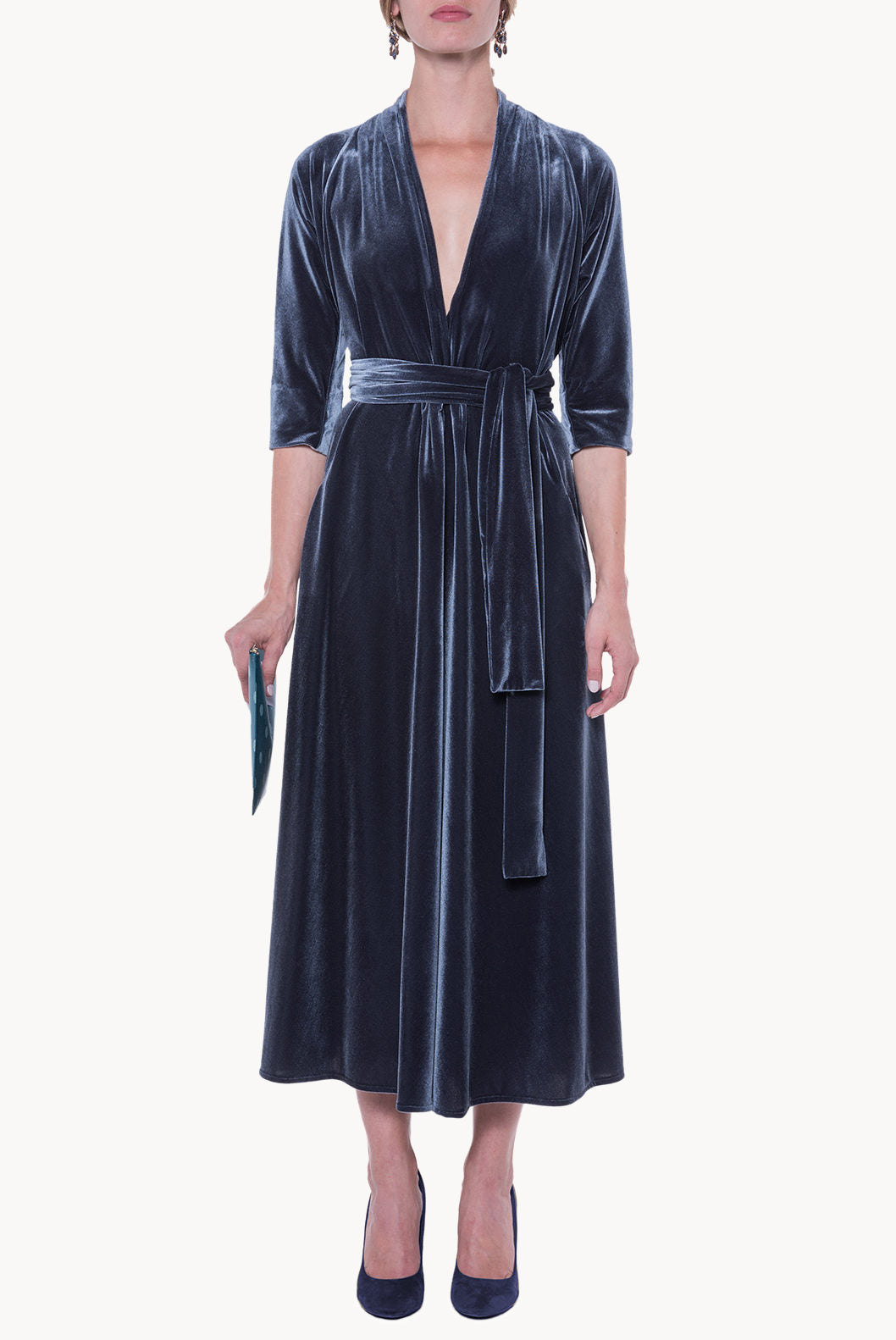 Luisa Wrap Velvet Dress