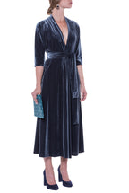 Luisa Wrap Black Velvet Dress