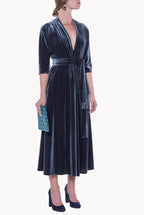 Luisa Wrap Velvet Dress