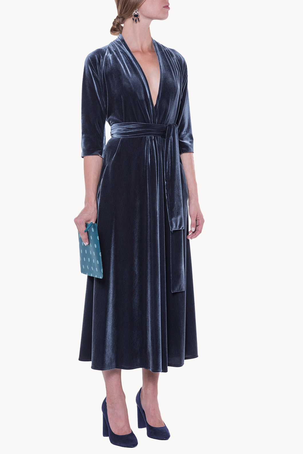Luisa Wrap Velvet Dress