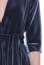 Luisa Wrap Black Velvet Dress
