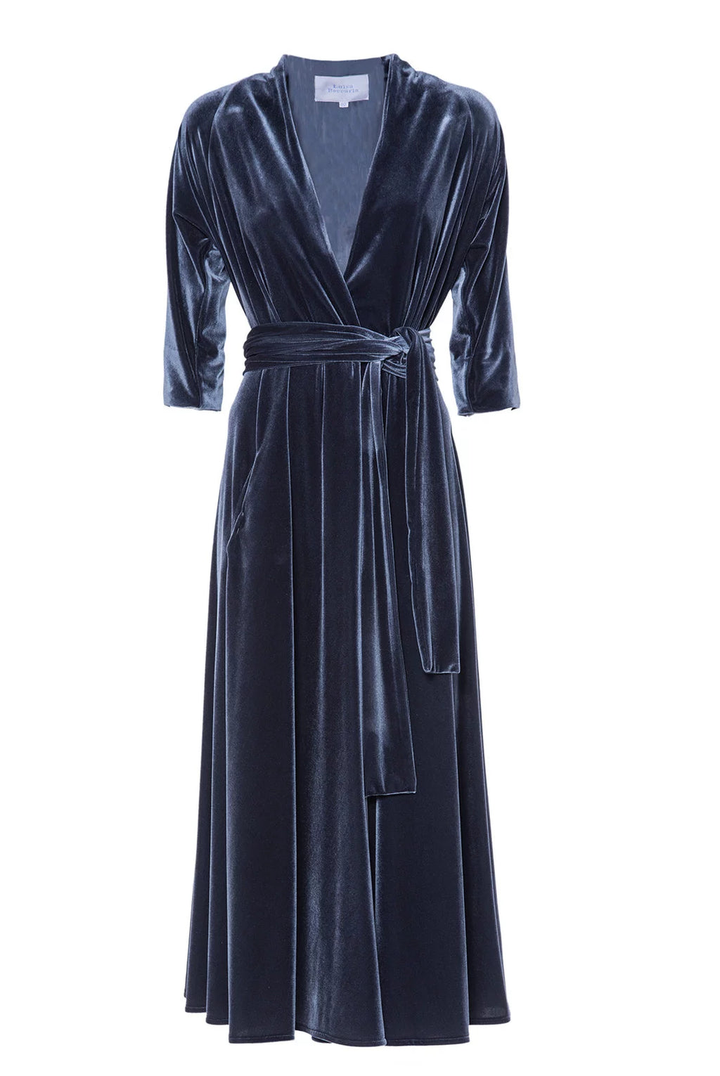 Luisa Wrap Black Velvet Dress