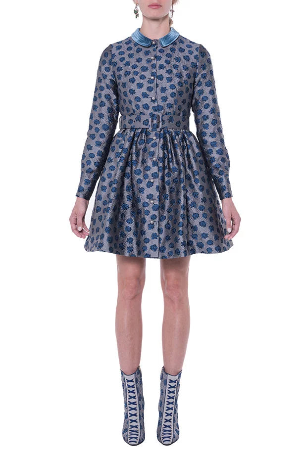 Long Sleeves Jacquard Dress