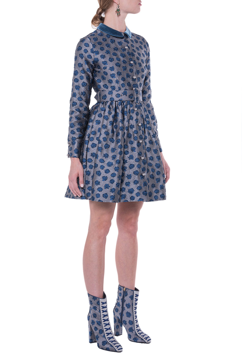 Long Sleeves Jacquard Dress