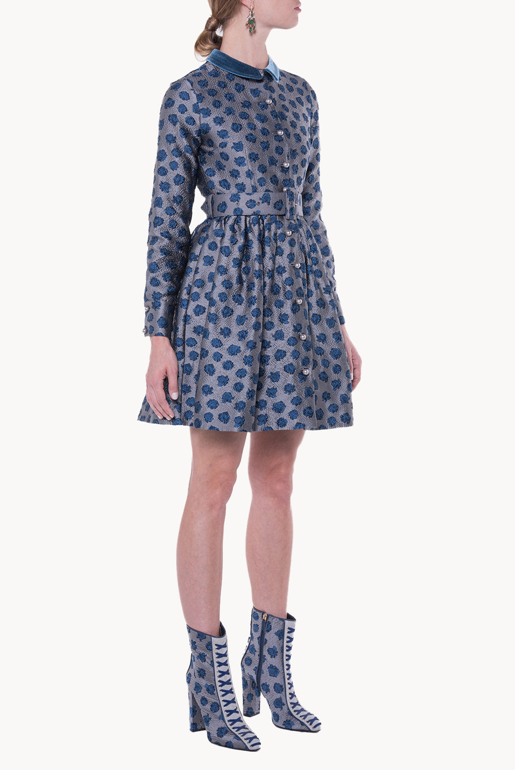 Long Sleeves Jacquard Dress