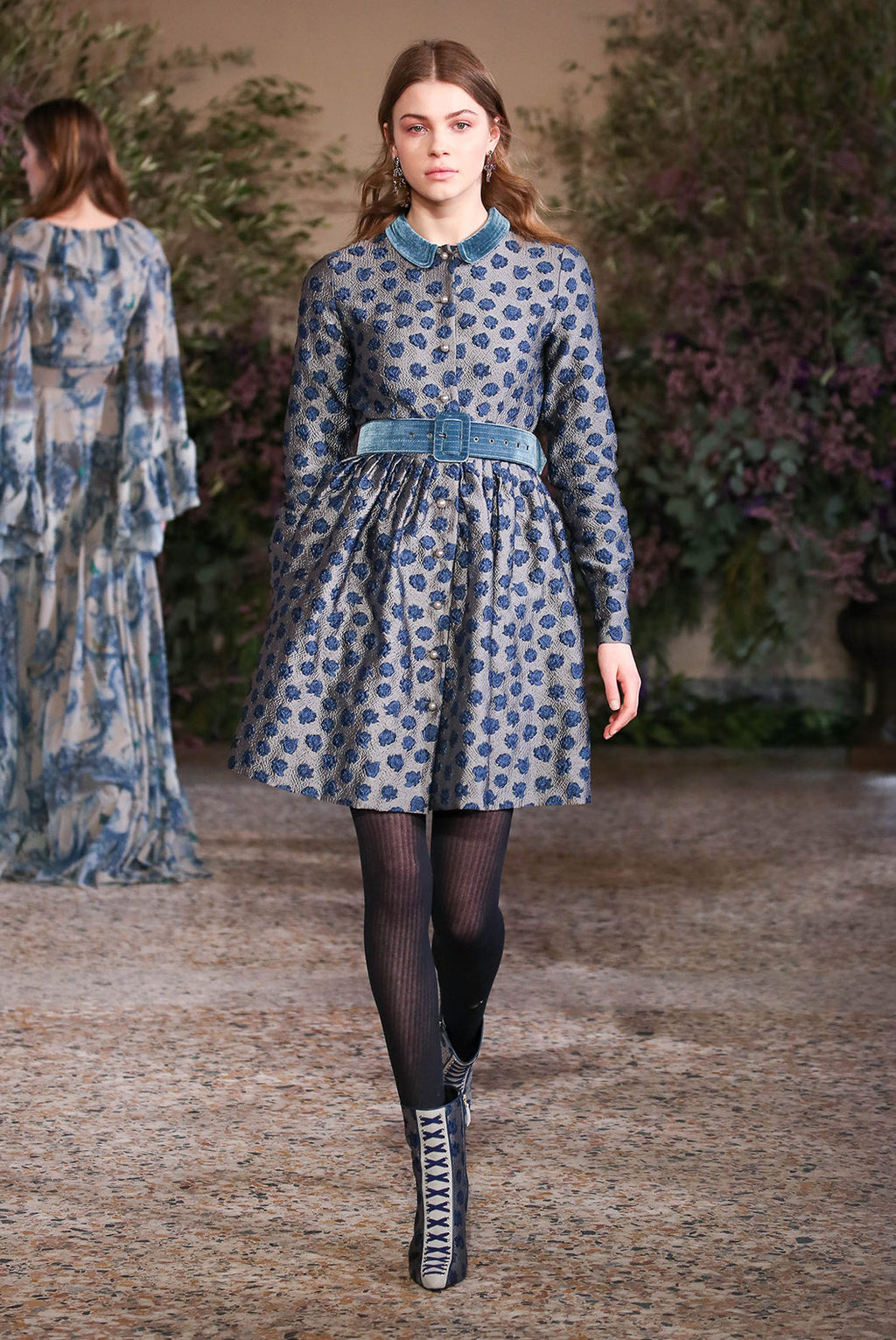 Long Sleeves Jacquard Dress