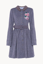 Long Sleeves Tweed Dress With Embroidery