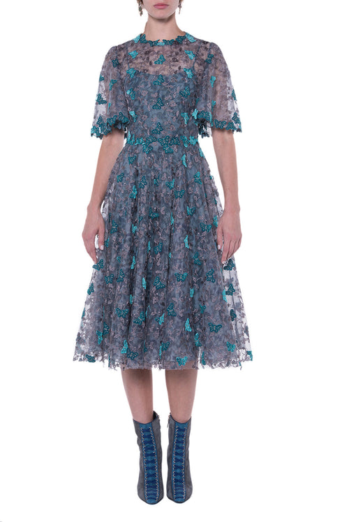 Butterfly Lace Midi Dress