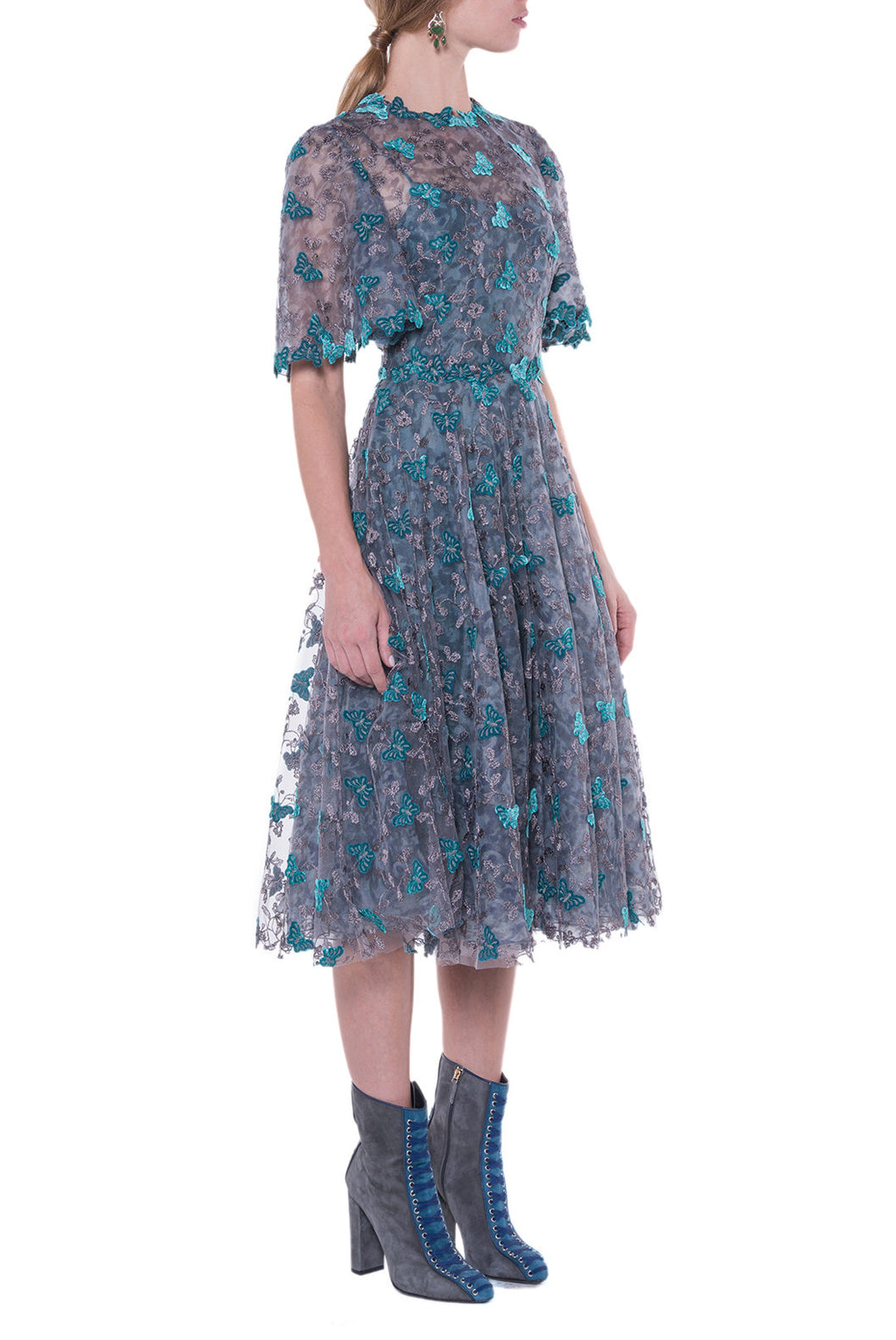 Butterfly Lace Midi Dress