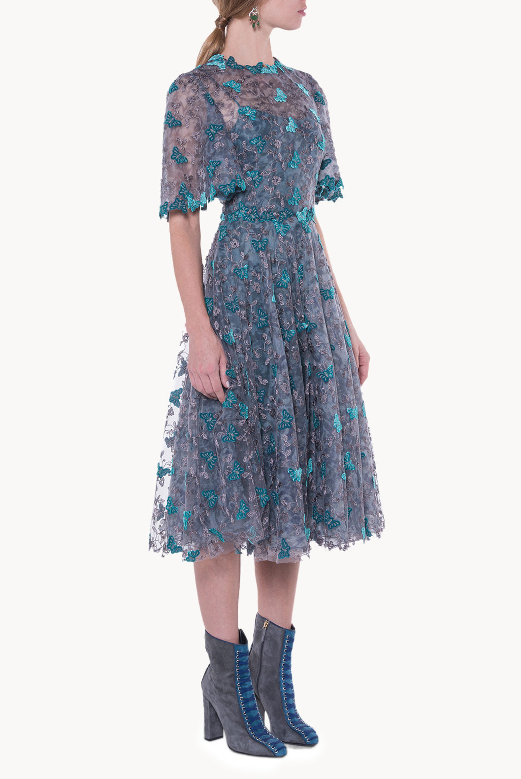 Butterfly Lace Midi Dress
