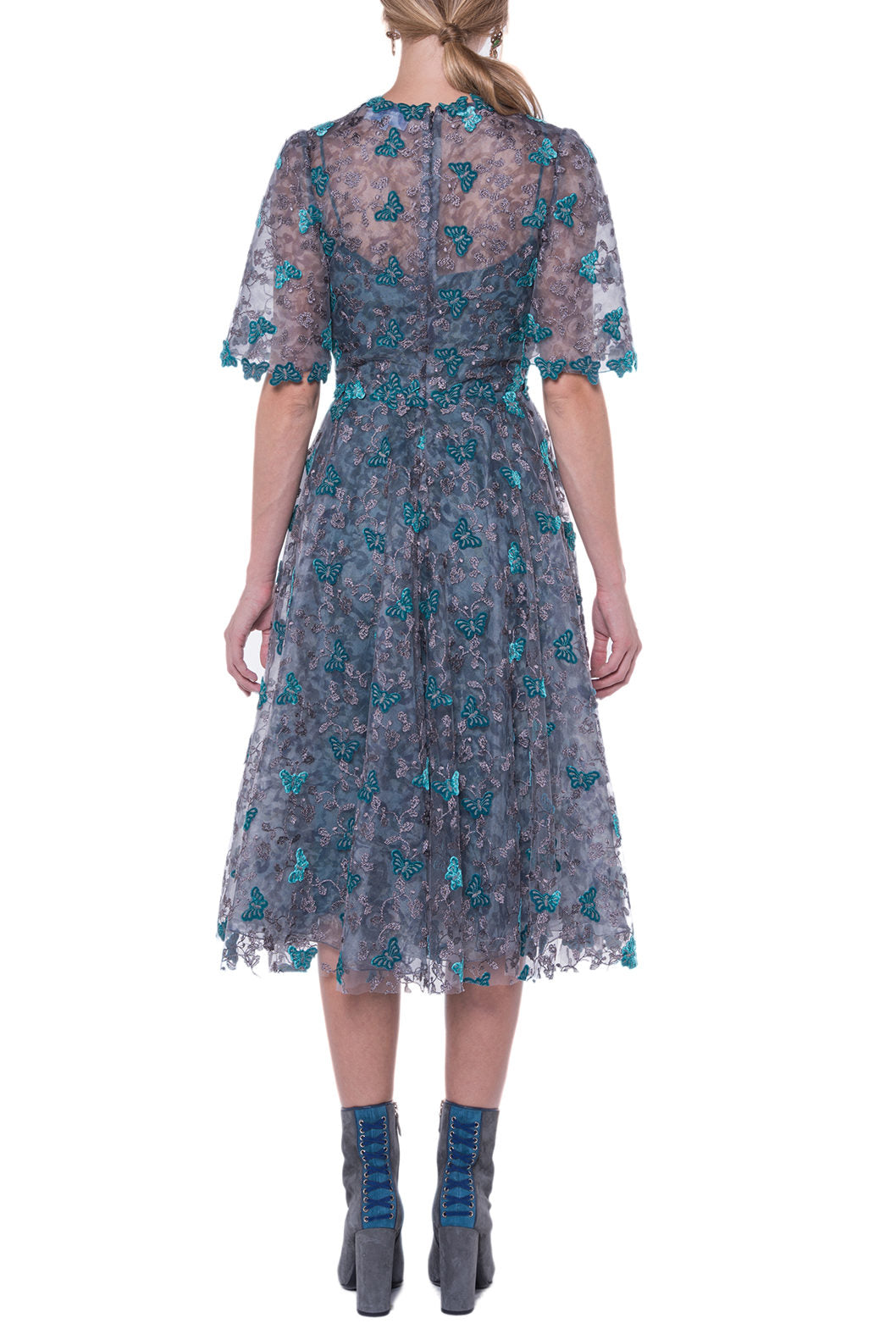 Butterfly Lace Midi Dress