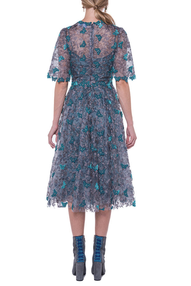 Butterfly Lace Midi Dress