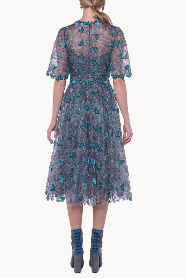 Butterfly Lace Midi Dress