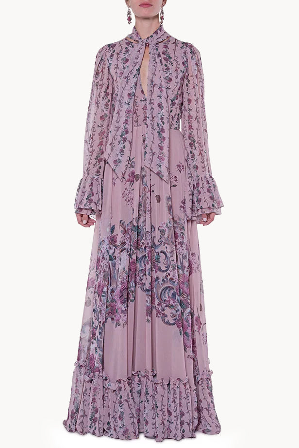 Georgette Printed Flowers Dress