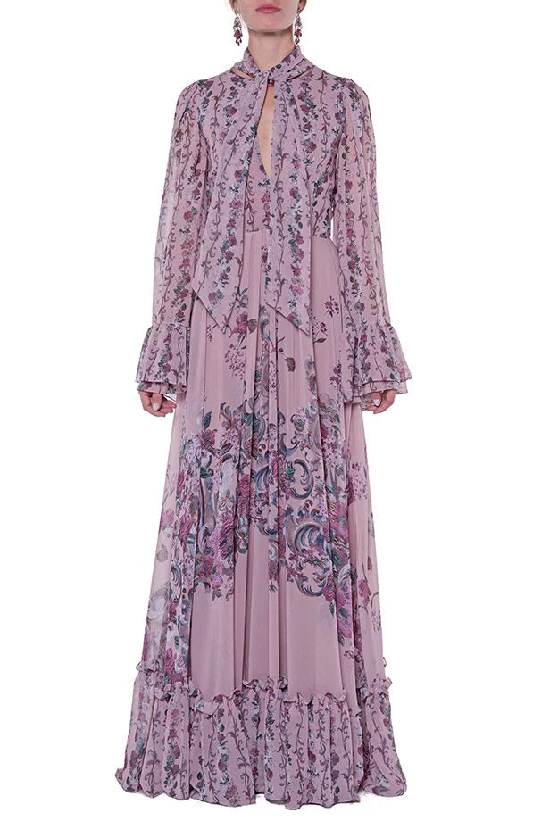 Georgette Printed Flowers Dress
