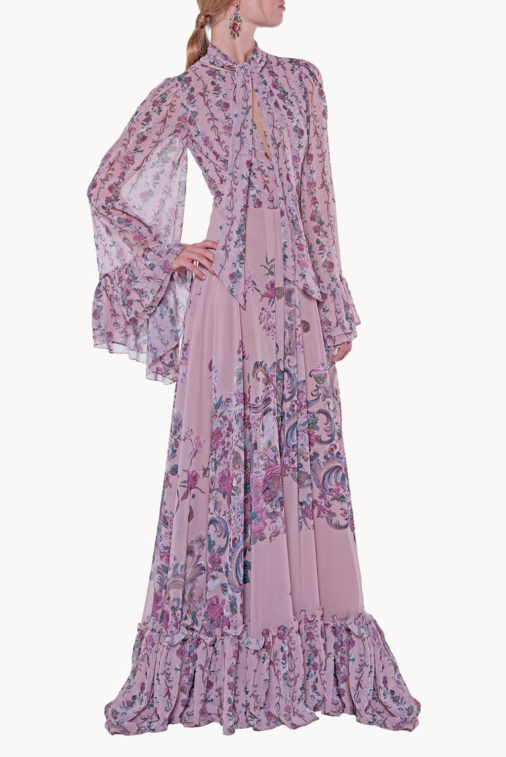 Georgette Printed Flowers Dress