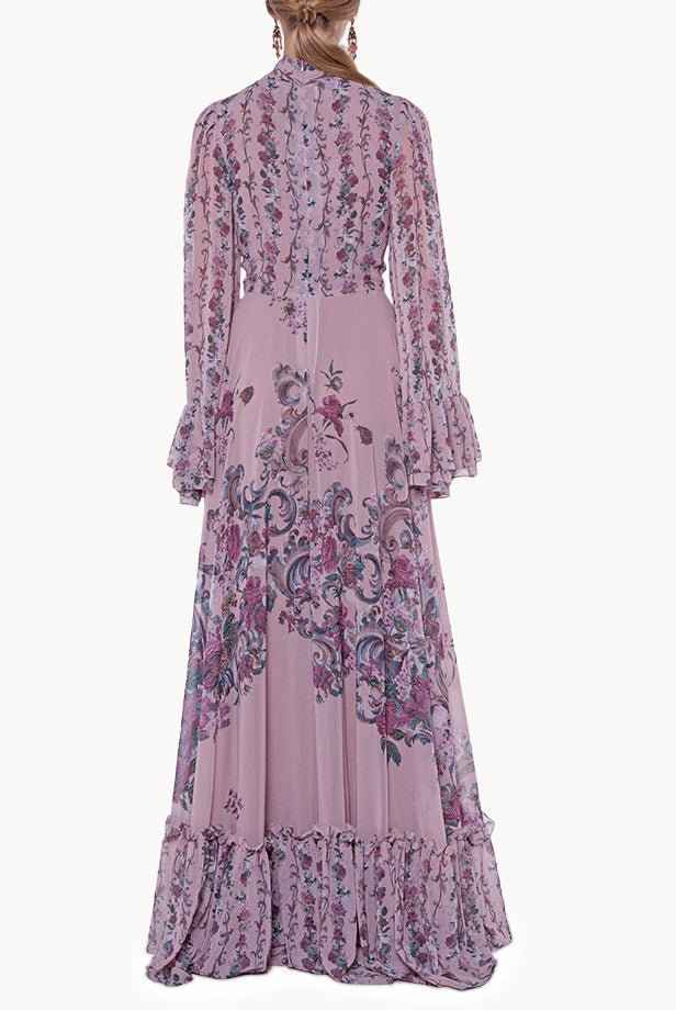 Georgette Printed Flowers Dress