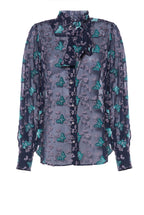 Pussy Bow Embroidered Georgette Blouse