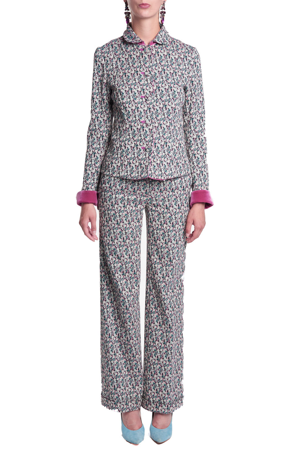 Giacca in jacquard micro floreale