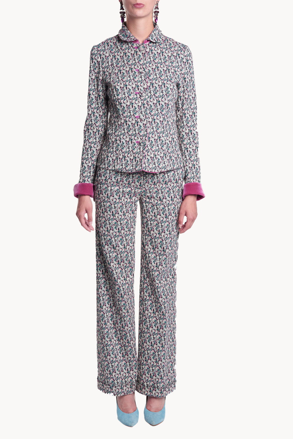 Micro Floral Jacquard Jacket