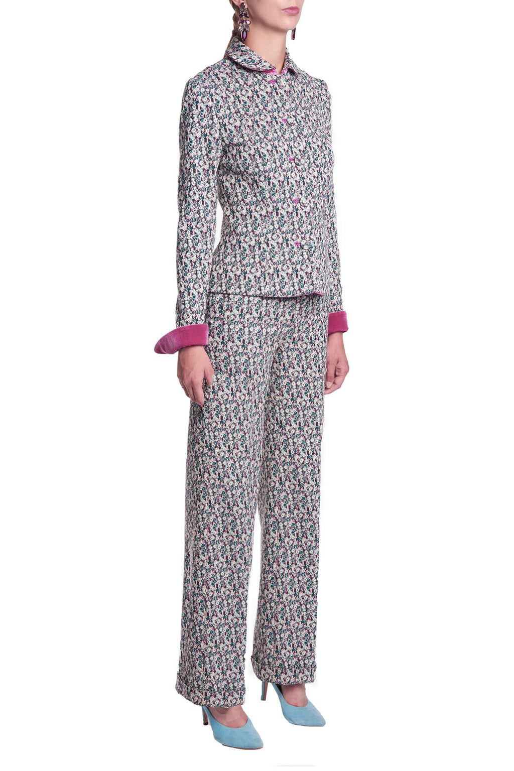 Giacca in jacquard micro floreale